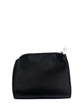 ANTIK KRAFT - BLACK VEGAN LEATHER TRAVEL BAG POUCH